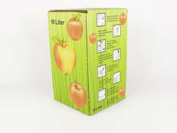 Karton Bag in Box 10 Liter Apfeldekor, Saftkarton, Faltkarton, Apfelsaft-Karton, Saftschachtel, Schachtel. - 2